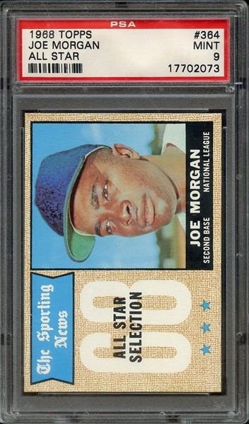 1968 TOPPS 364 JOE MORGAN ALL STAR PSA MINT 9