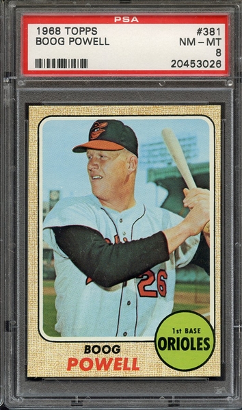 1968 TOPPS 381 BOOG POWELL PSA NM-MT 8