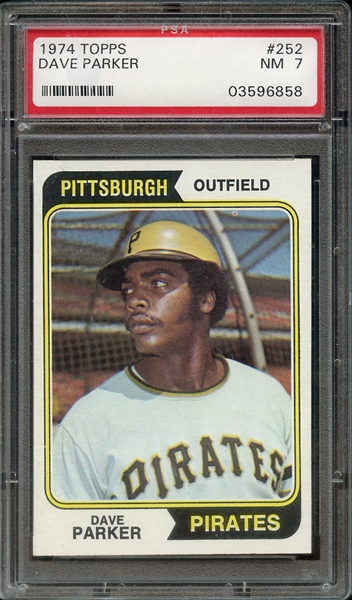 1974 TOPPS 252 DAVE PARKER PSA NM 7