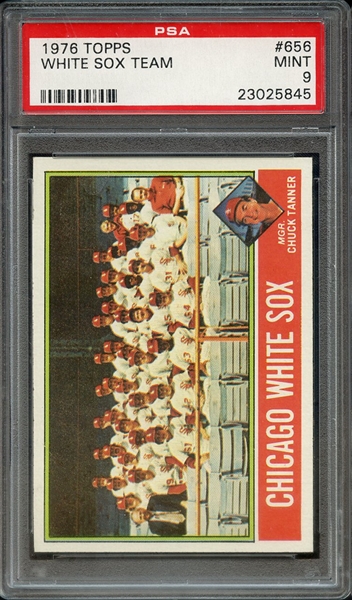 1976 TOPPS 656 WHITE SOX TEAM PSA MINT 9