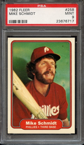 1982 FLEER 258 MIKE SCHMIDT PSA MINT 9