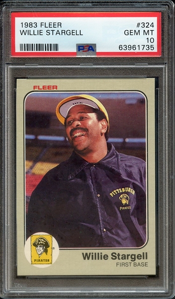 1983 FLEER 324 WILLIE STARGELL PSA GEM MT 10