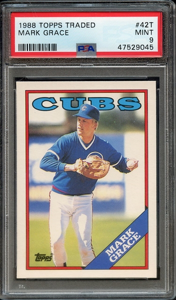 1988 TOPPS TRADED 42T MARK GRACE PSA MINT 9