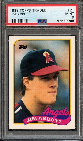 1989 TOPPS TRADED 2T JIM ABBOTT PSA MINT 9