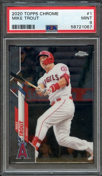 2020 TOPPS CHROME 1 MIKE TROUT PSA MINT 9