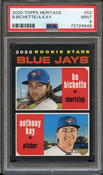 2020 TOPPS HERITAGE 52 B.BICHETTE/A.KAY PSA MINT 9