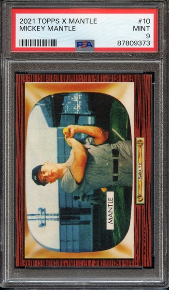 2021 TOPPS X MICKEY MANTLE COLLECTION 10 MICKEY MANTLE PSA MINT 9