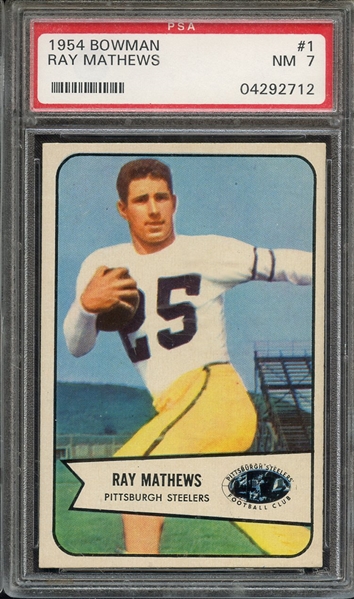 1954 BOWMAN 1 RAY MATHEWS PSA NM 7