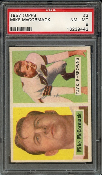 1957 TOPPS 3 MIKE McCORMACK PSA NM-MT 8