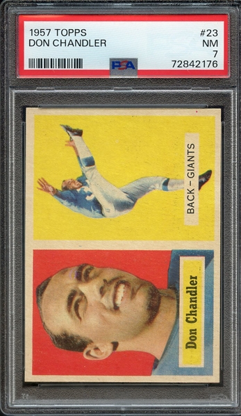 1957 TOPPS 23 DON CHANDLER PSA NM 7