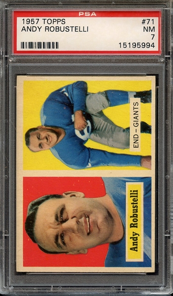 1957 TOPPS 71 ANDY ROBUSTELLI PSA NM 7