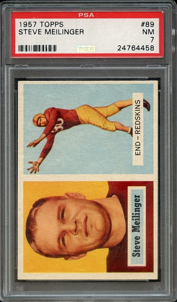 1957 TOPPS 89 STEVE MEILINGER PSA NM 7