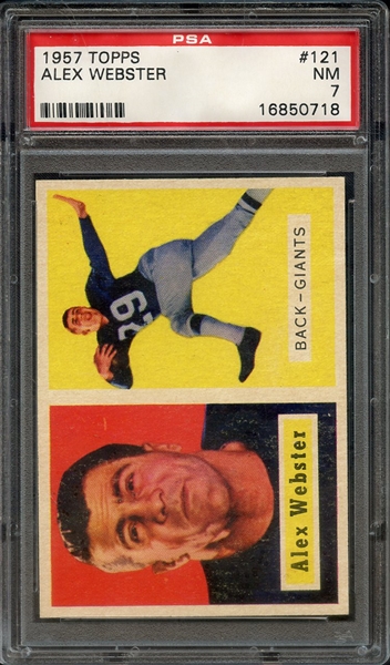 1957 TOPPS 121 ALEX WEBSTER PSA NM 7