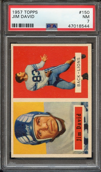 1957 TOPPS 150 JIM DAVID PSA NM 7