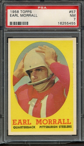 1958 TOPPS 57 EARL MORRALL PSA NM 7 * CRACKED CASE *