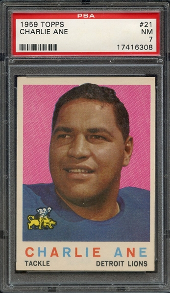 1959 TOPPS 21 CHARLIE ANE PSA NM 7