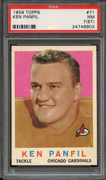 1959 TOPPS 71 KEN PANFIL PSA NM 7 (ST)