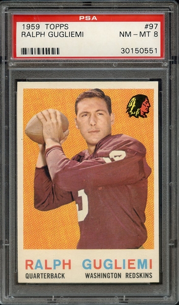 1959 TOPPS 97 RALPH GUGLIEMI PSA NM-MT 8