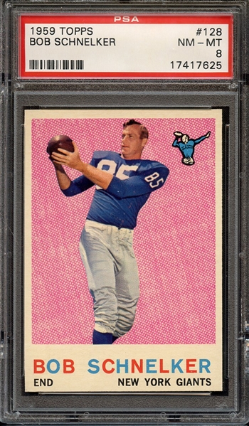 1959 TOPPS 128 BOB SCHNELKER PSA NM-MT 8