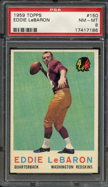 1959 TOPPS 150 EDDIE LeBARON PSA NM-MT 8