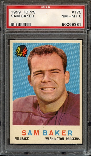 1959 TOPPS 175 SAM BAKER PSA NM-MT 8