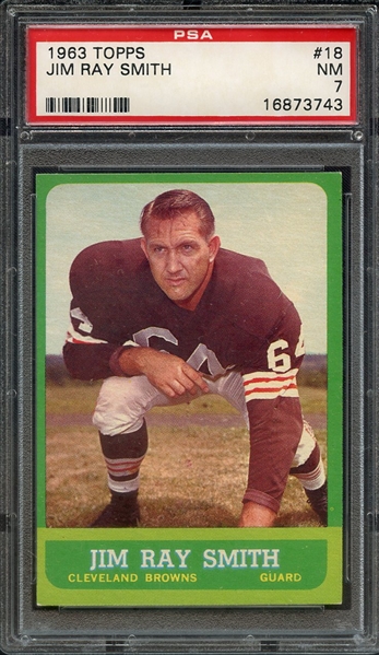 1963 TOPPS 18 JIM RAY SMITH PSA NM 7