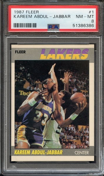 1987 FLEER 1 KAREEM ABDUL-JABBAR PSA NM-MT 8