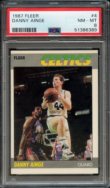 1987 FLEER 4 DANNY AINGE PSA NM-MT 8