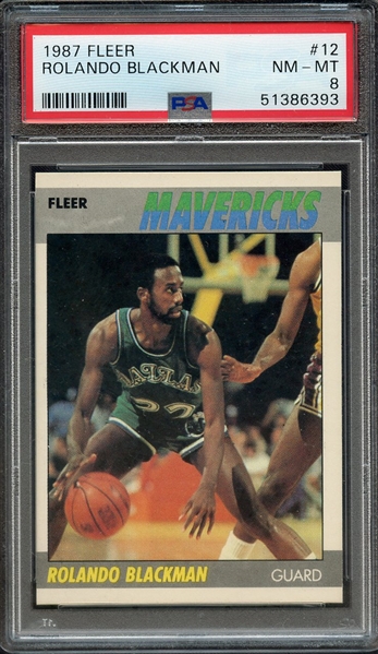 1987 FLEER 12 ROLANDO BLACKMAN PSA NM-MT 8