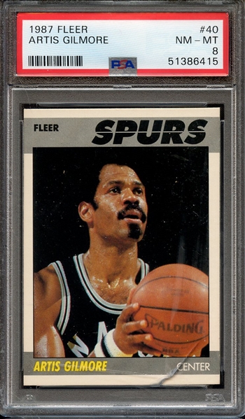 1987 FLEER 40 ARTIS GILMORE PSA NM-MT 8