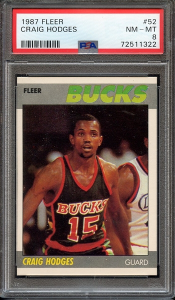 1987 FLEER 52 CRAIG HODGES PSA NM-MT 8