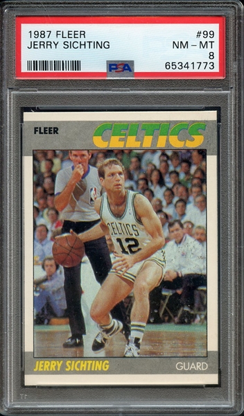 1987 FLEER 99 JERRY SICHTING PSA NM-MT 8