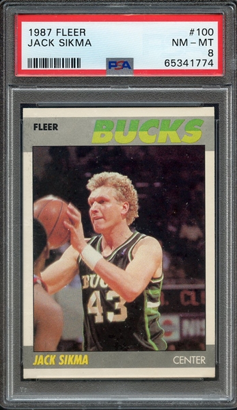 1987 FLEER 100 JACK SIKMA PSA NM-MT 8