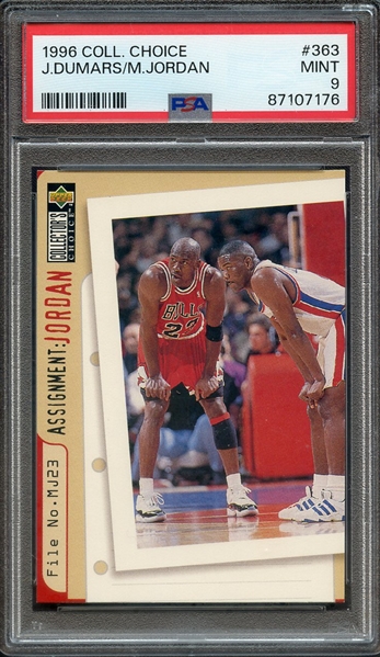 1996 COLLECTOR'S CHOICE 363 J.DUMARS/M.JORDAN PSA MINT 9