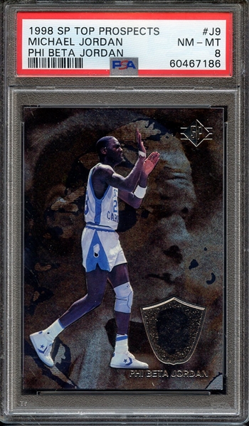 1998 SP TOP PROSPECTS PHI BETA JORDAN J9 MICHAEL JORDAN PHI BETA JORDAN PSA NM-MT 8