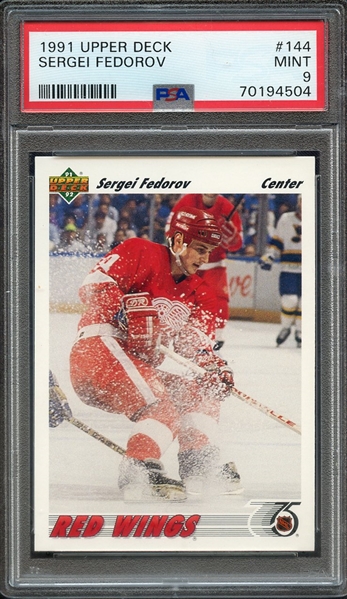 1991 UPPER DECK 144 SERGEI FEDOROV PSA MINT 9