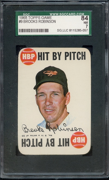 1968 TOPPS GAME 9 BROOKS ROBINSON SGC NM 84 / 7