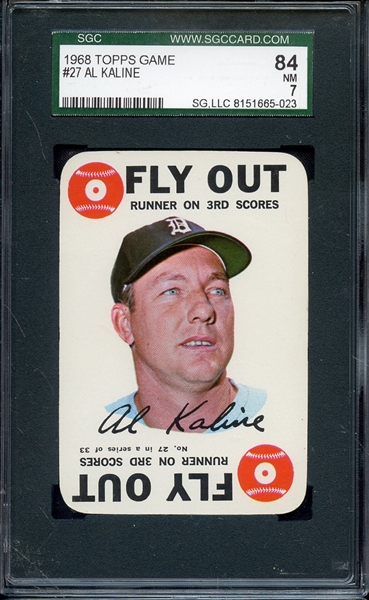 1968 TOPPS GAME 27 AL KALINE SGC NM 84 / 7