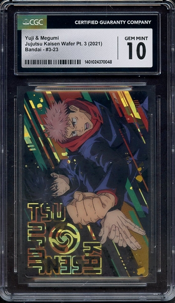 YUJI & YROMEN JUJUTSU KAISEN WAFER PT 3 BANDAI 3-23 CGC GEM MINT 10