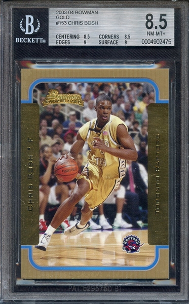 2003 BOWMAN GOLD 153 CHRIS BOSH BGS NM-MT+ 8.5