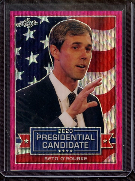 2019 LEAF 2020 PRESIDENTIAL CANDIDATE PINK PRISMATIC WAVE BETO O'ROURKE 7/10