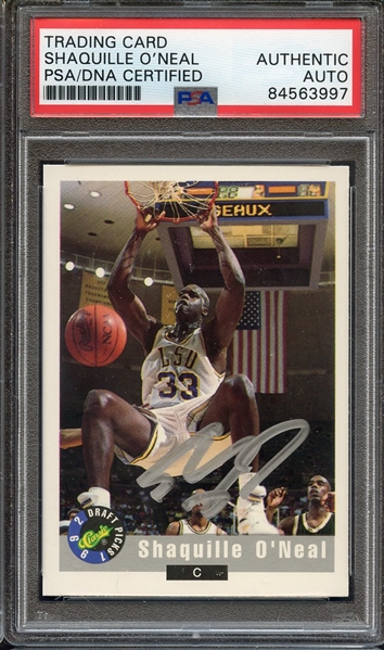 1992 CLASSIC 1 SIGNED SHAQUILLE O'NEAL PSA/DNA AUTO AUTHENTIC