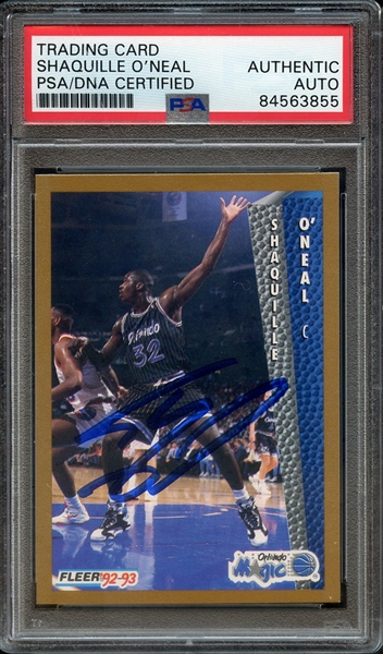 1992 FLEER 401 SIGNED SHAQUILLE O'NEAL PSA/DNA AUTO AUTHENTIC