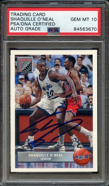 1992 UPPER DECK MCDONALD'S P43 SIGNED SHAQUILLE O'NEAL PSA/DNA AUTO 10