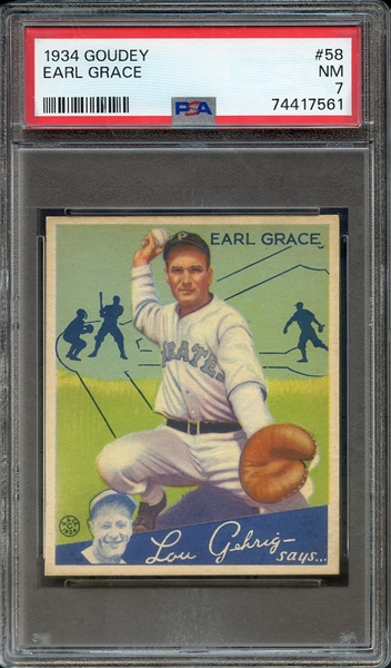 1934 GOUDEY 58 EARL GRACE PSA NM 7
