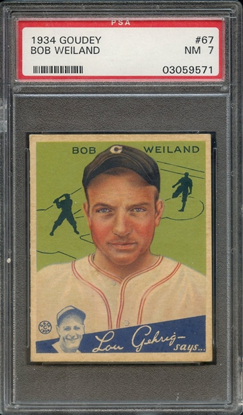 1934 GOUDEY 67 BOB WEILAND PSA NM 7