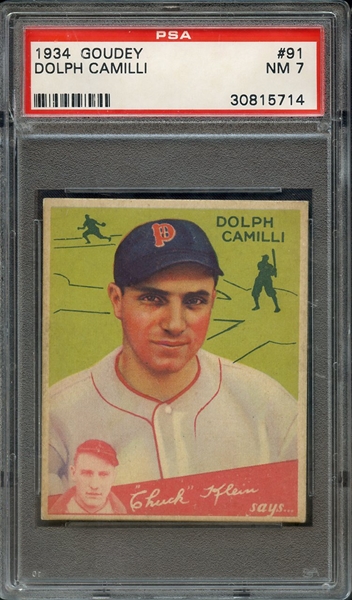 1934 GOUDEY 91 DOLPH CAMILLI PSA NM 7