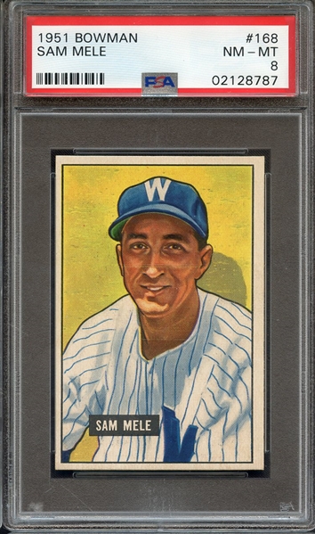 1951 BOWMAN 168 SAM MELE PSA NM-MT 8