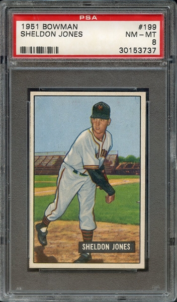 1951 BOWMAN 199 SHELDON JONES PSA NM-MT 8