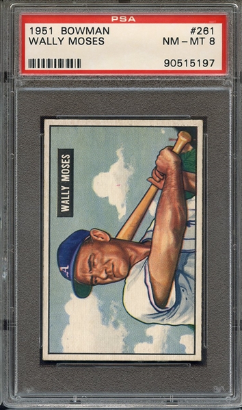 1951 BOWMAN 261 WALLY MOSES PSA NM-MT 8